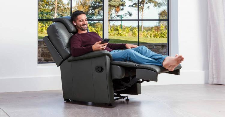 Standard manual catch recliner chair with optional Comfort Comfort Curve cushion