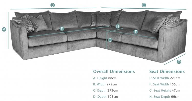 Blaise Large Corner Sofa dimensions