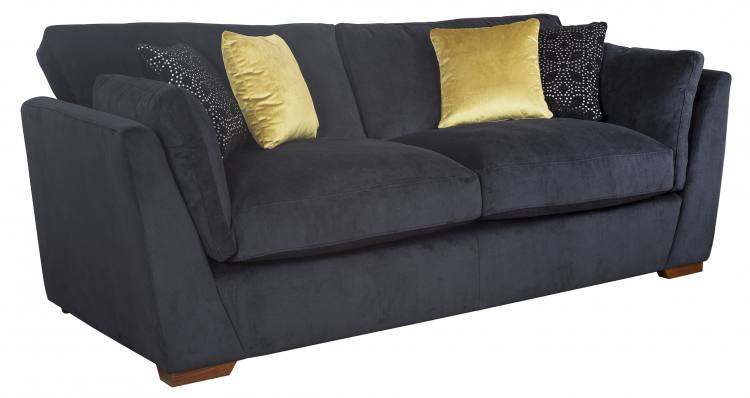 Pictured in Casper Black, scatter cushions in Nector Black and Festival Mustard, with Antique feet