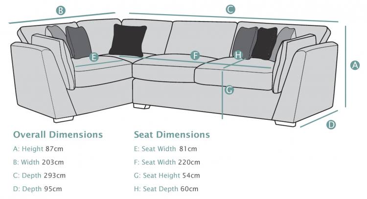 Buoyant Phoenix Corner Sofa dimensions