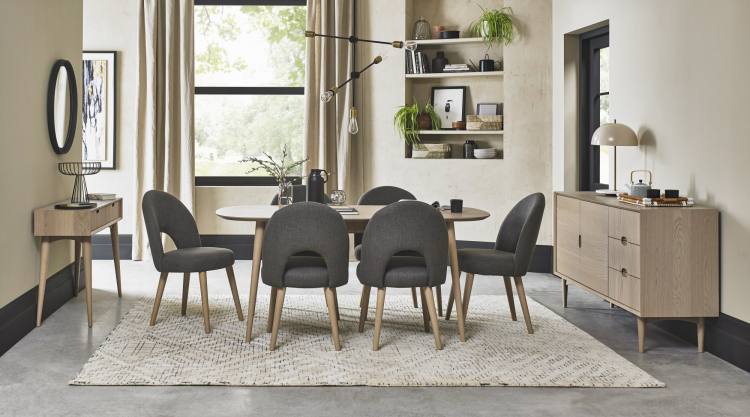 Bentley Designs Dansk Scandi Oak 6-8 Dining Table on Display