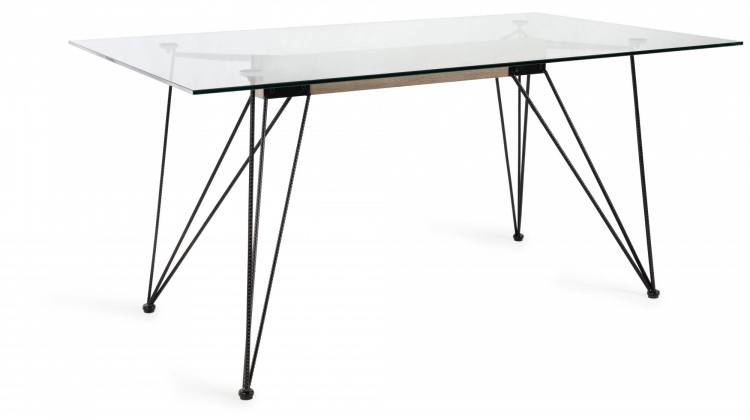 The Bentley Designs Miro Clear Tempered Glass 6 Seater Dining Table