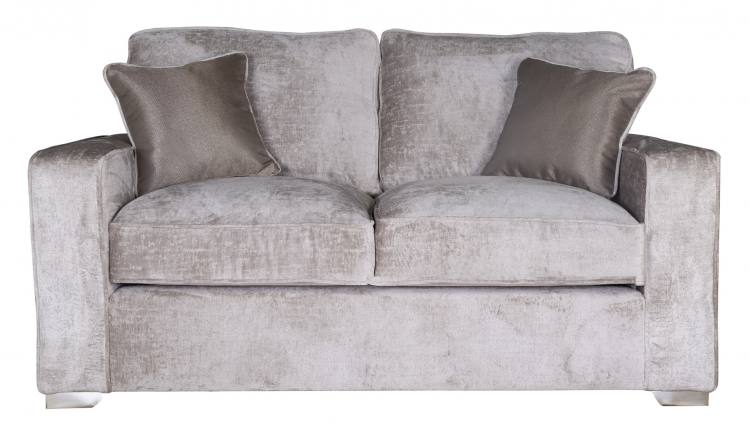 Sofa shown with chrome feet 