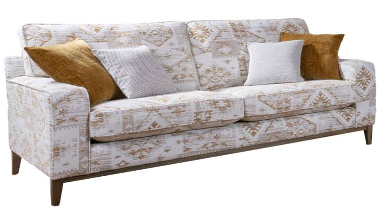 Alstons Fairmont grand sofa shown in fabric 4363, large scatter cushions in 4793, small scatter cushions in 4928