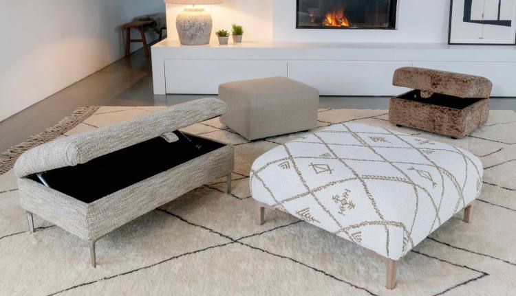 Inka square stool in fabric 5023
