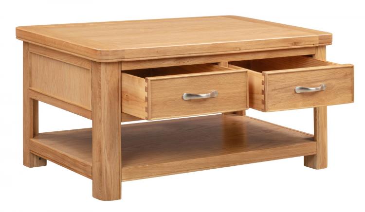 Bakewell Oak Coffee Table with 2 Drawers
