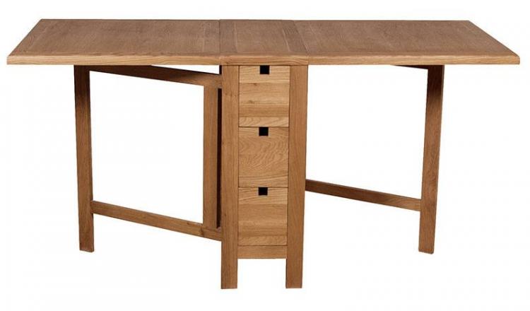 Oak gateleg table fully extended 
