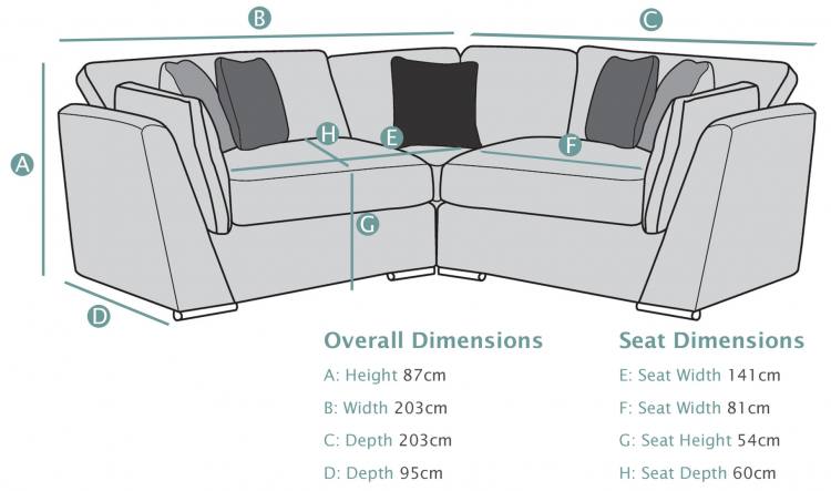 Buoyant Phoenix Small Corner Sofa dimensions