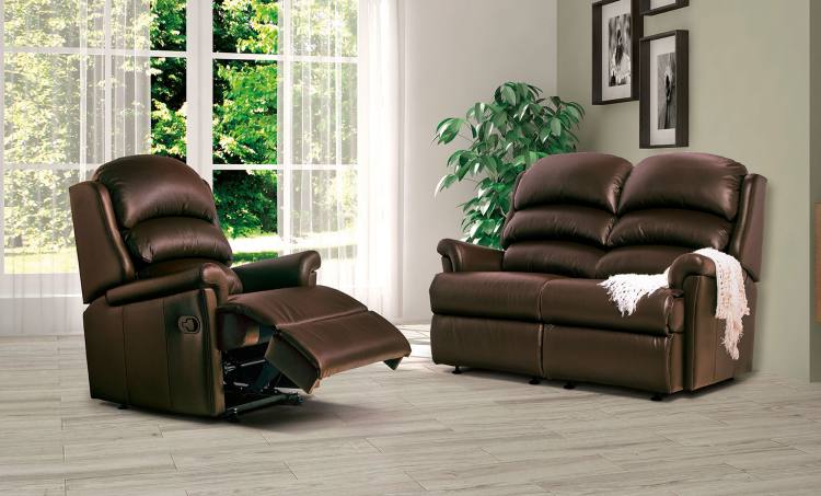 Sherborne Albany Leather Recliner and 2 Seater Sofa