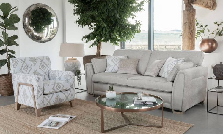 Grand4 seater sofa shown with Aalto Accent chair in fabric 3458 