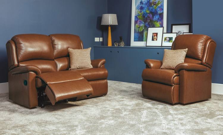 Sherborne Virginia Leather 2 Seater Sofa & Chair
