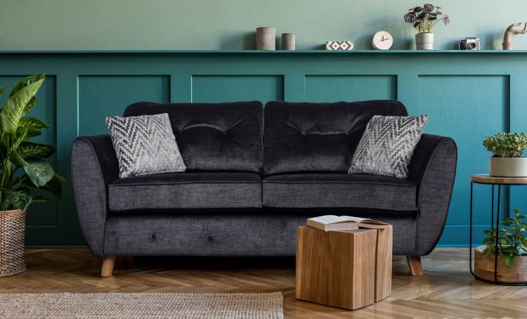 Holborn 3 Seater Sofa in Graphite fabric