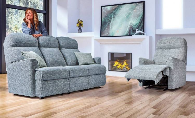 Fixed sofa with recliner chair in the Harrow collection 