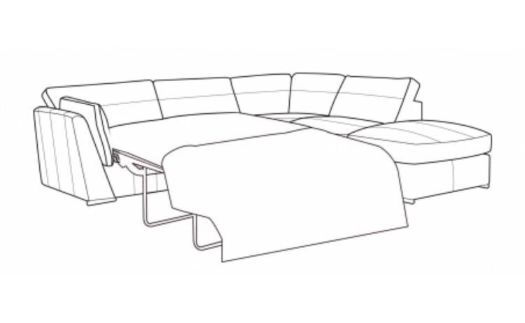 Drawing showing RFC corner group with bed action open 