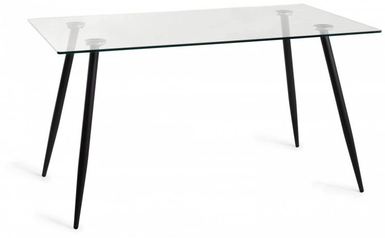 The Bentley Designs Martini Clear Tempered Glass 6 Seater Dining Table