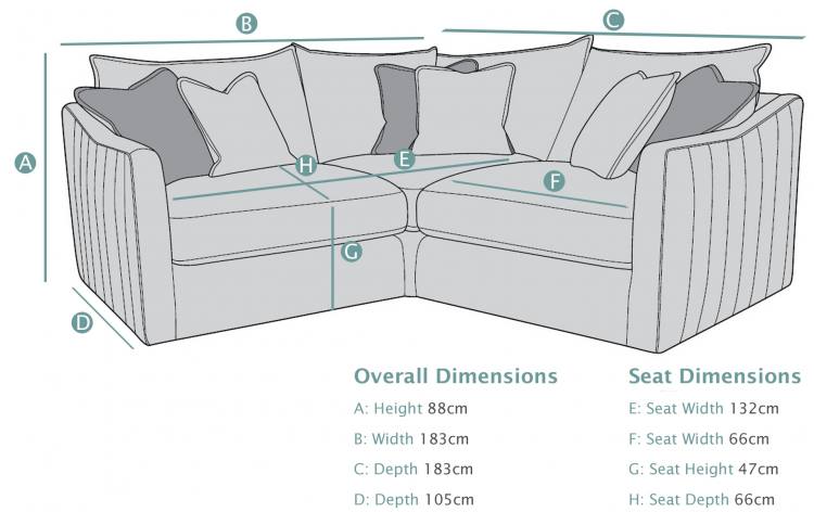 Buoyant Blaise Small Corner Sofa dimensions
