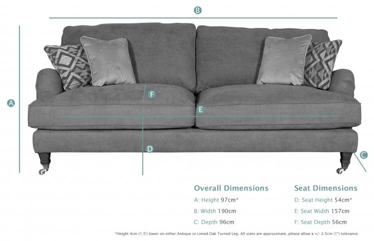 Buoyant Beatrix 3 Seater Sofa dimensions