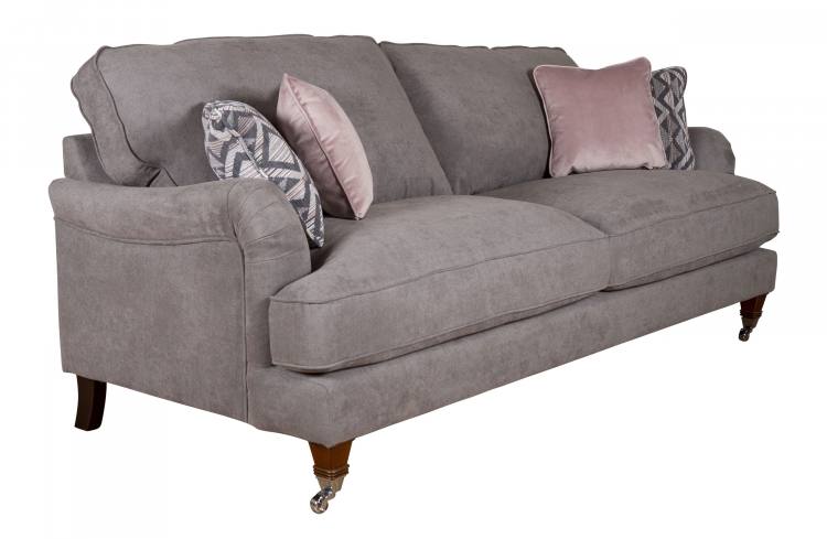 Pictured in Jedi Mink, scatter cushions in Festival Blush and Khaleesi Dusk with Antique Chrome castor feet