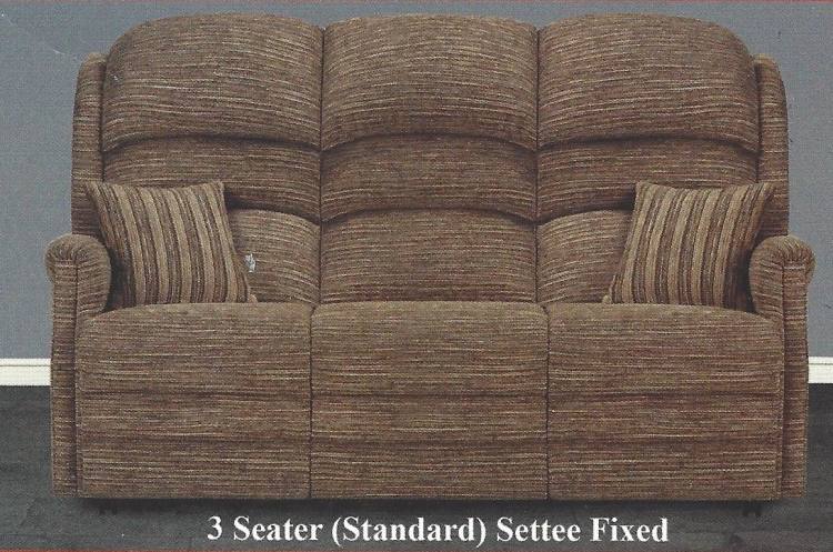 Sofa pictured in Holland Park plain Cocoa fabric with scatter cushions in Holland Park Stripe Cocoa - 'Waterfall' style back