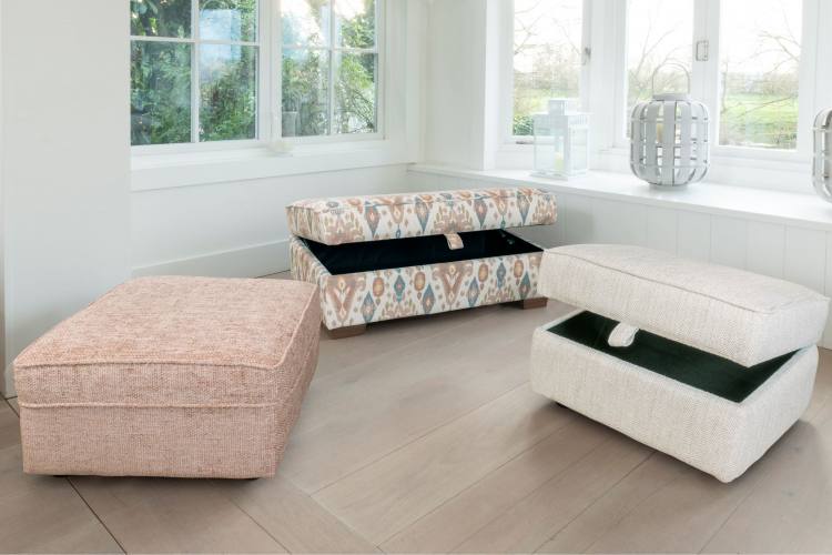 Stools & ottoman in the Lancaster collection 
