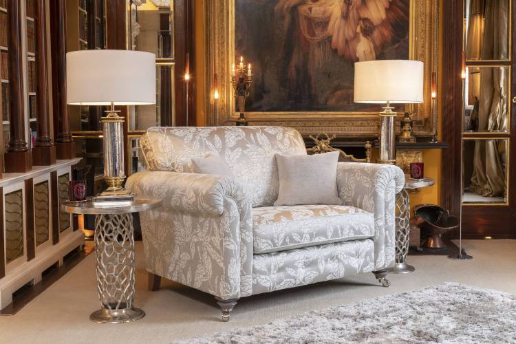The Alstons Palazzo Snuggler Sofa in the fabric Taupe Venezia Floral