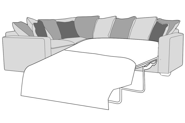 Buoyant Chicago Pillow Back Corner Sofa with Bed - LH1 + COR + R2S
