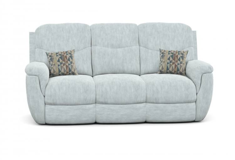 Jones 3 seater sofa in Manhattan Ice with Silvano Earth scatter cushions 