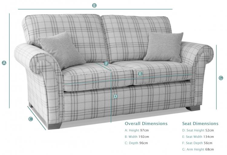 Alstons Lancaster 2 Seater Sofa dimensions