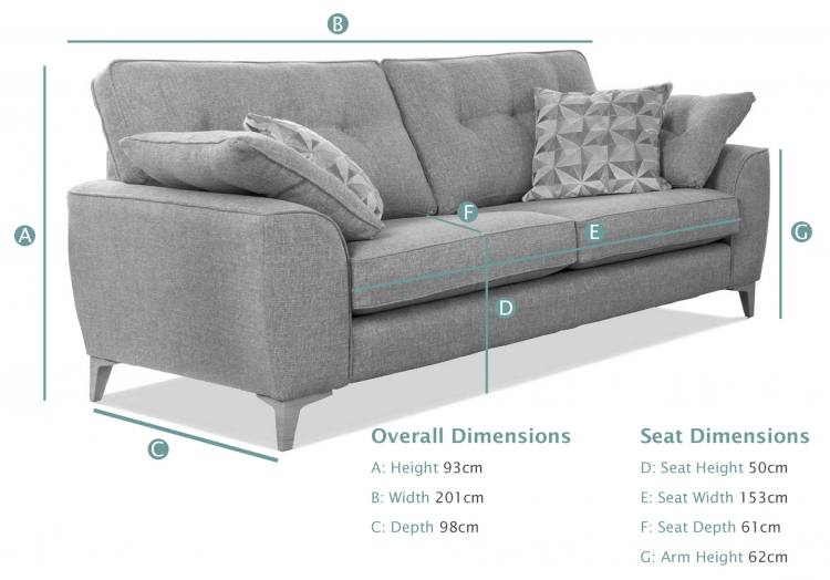 Alstons Savannah 3 Seater Sofa dimensions
