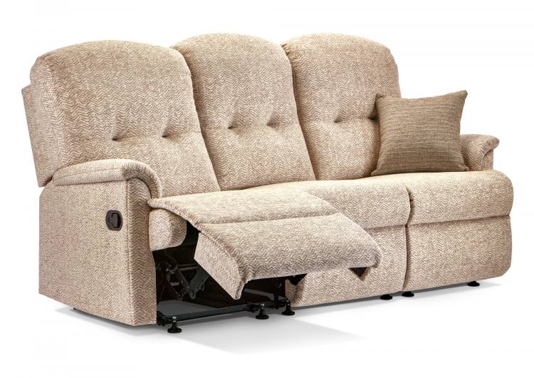 Small size sofa pictured in Ashby Oatmeal on glide feet, scatter cushion sold seperately