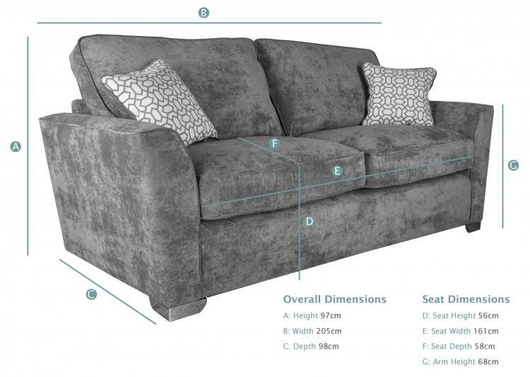 Buoyant Atlantis 3 Seater Standard Back Sofa dimensions