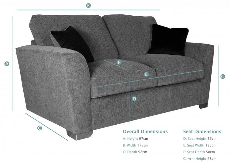 Buoyant Atlantis 2 Seater Standard Back Sofa dimensions