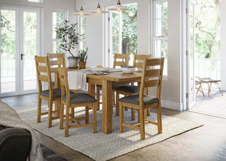 Bedford dining table shown in a room setting 