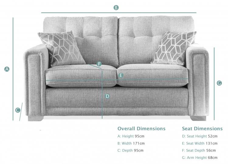 Alstons Ella 2 Seater Sofa Bed dimensions (closed)
