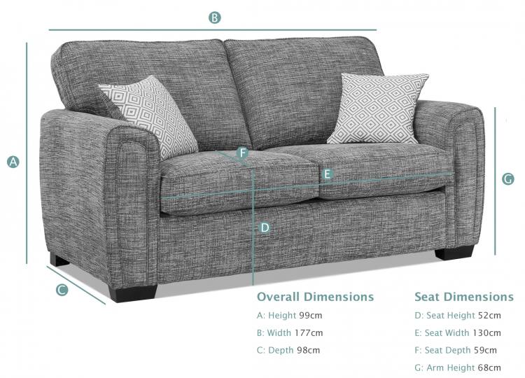 Alstons Memphis 2 Seater Standard Back Sofa Bed (closed)