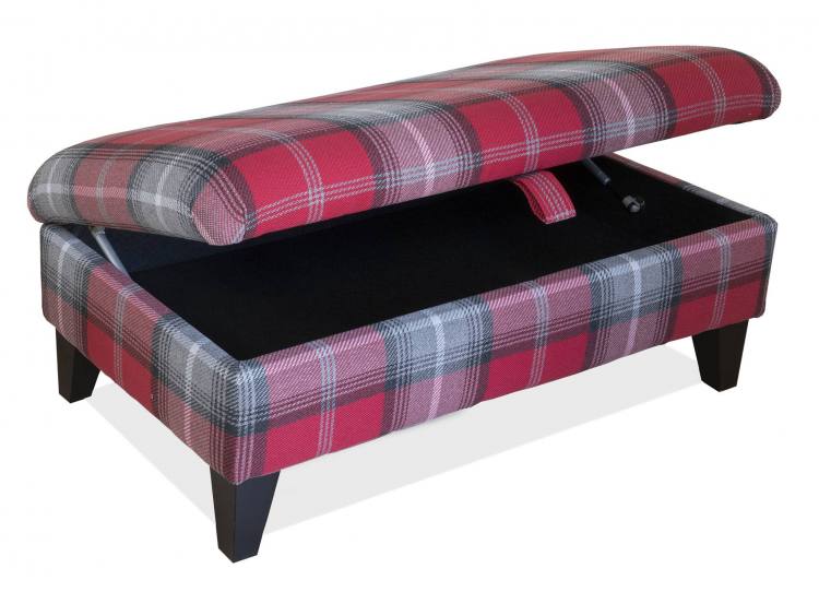 Alstons Ottoman pictured In the exclusive Cosy collection fabric 1621, dark legs.