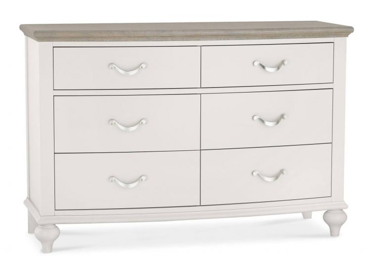 Bentley Designs - Montreux Grey Washed Oak & Soft Grey 6 Drawer wide Chest