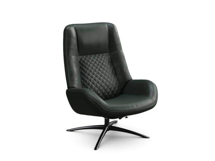 Bordeaux chair in Balder Dark Green leather with Sub 27 black swivel base 