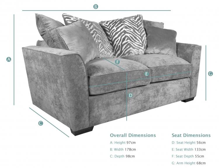 Buoyant Atlantis 2 Seater Pillow Back Sofa dimensions