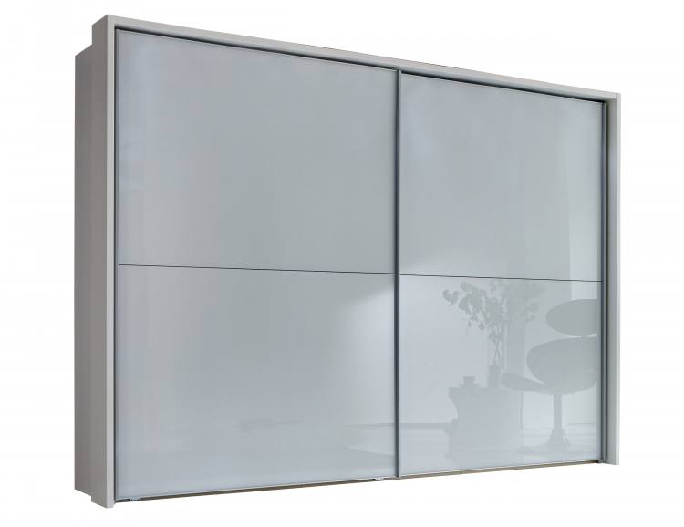 Picture in White with 4 White Glass Panels. Passe-partout frame sold separately.