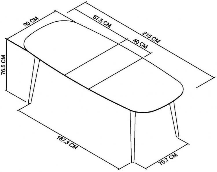 Bentley Designs Vintage Weathered Oak 6-8 Extension Table Measurements