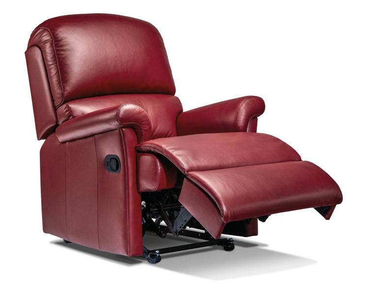 Recliner in Queensbury Wine with Manual catch & castors options