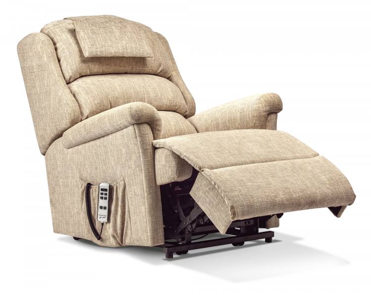 Pictured in reclined position with optional matching head cushion 