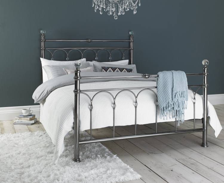 Bentley Designs Krystal Antique Nickel Double Bedstead 