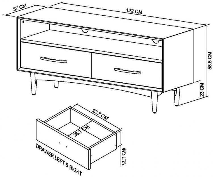 Bentley Designs Vintage Weathered Oak Entertainment Unit Measurements