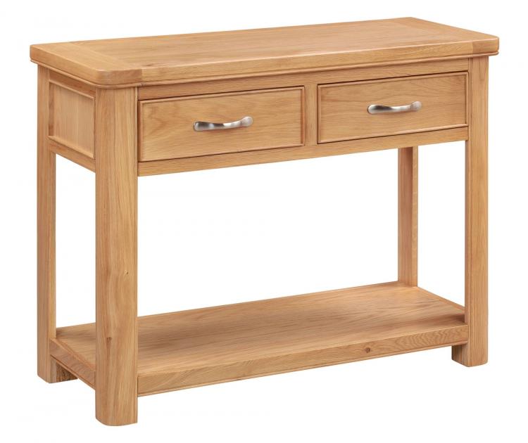 Bakewell Oak Console Table with 2 Drawers