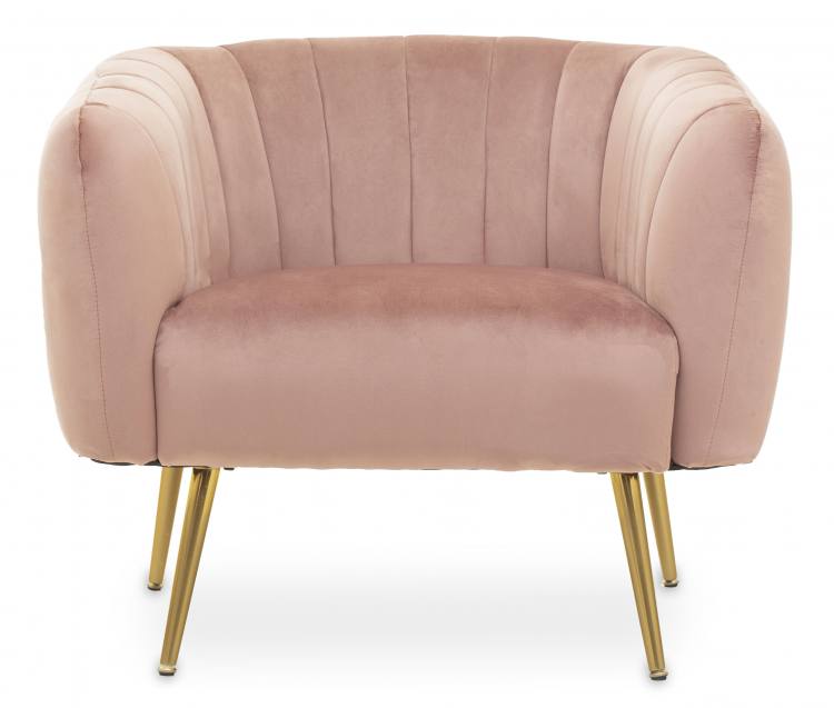 Volos Pink Velvet Accent Chair