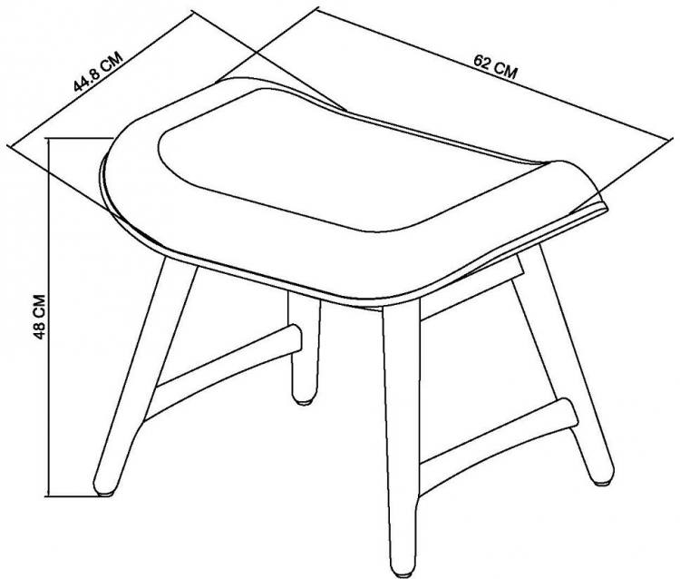 Bentley Designs Vintage Weathered Oak Footstool Measurements