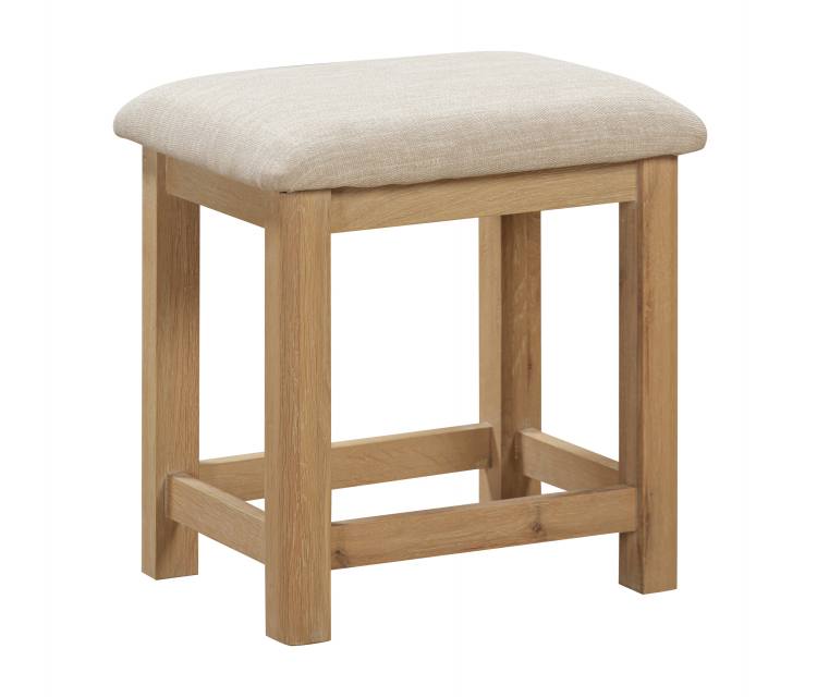 Stool with linen fabric top 