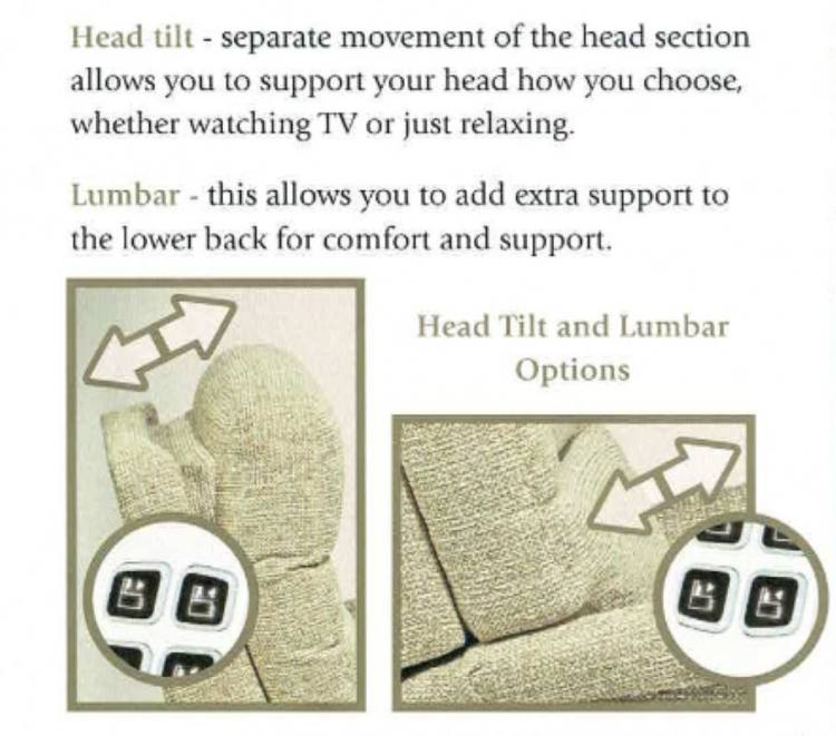 Head & Lumbar adjustment options 
